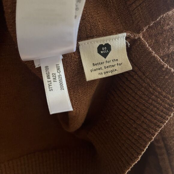 Madewell Brampton Cropped Crewneck Button Cardigan Sweater Brown Small - Picture 13 of 13